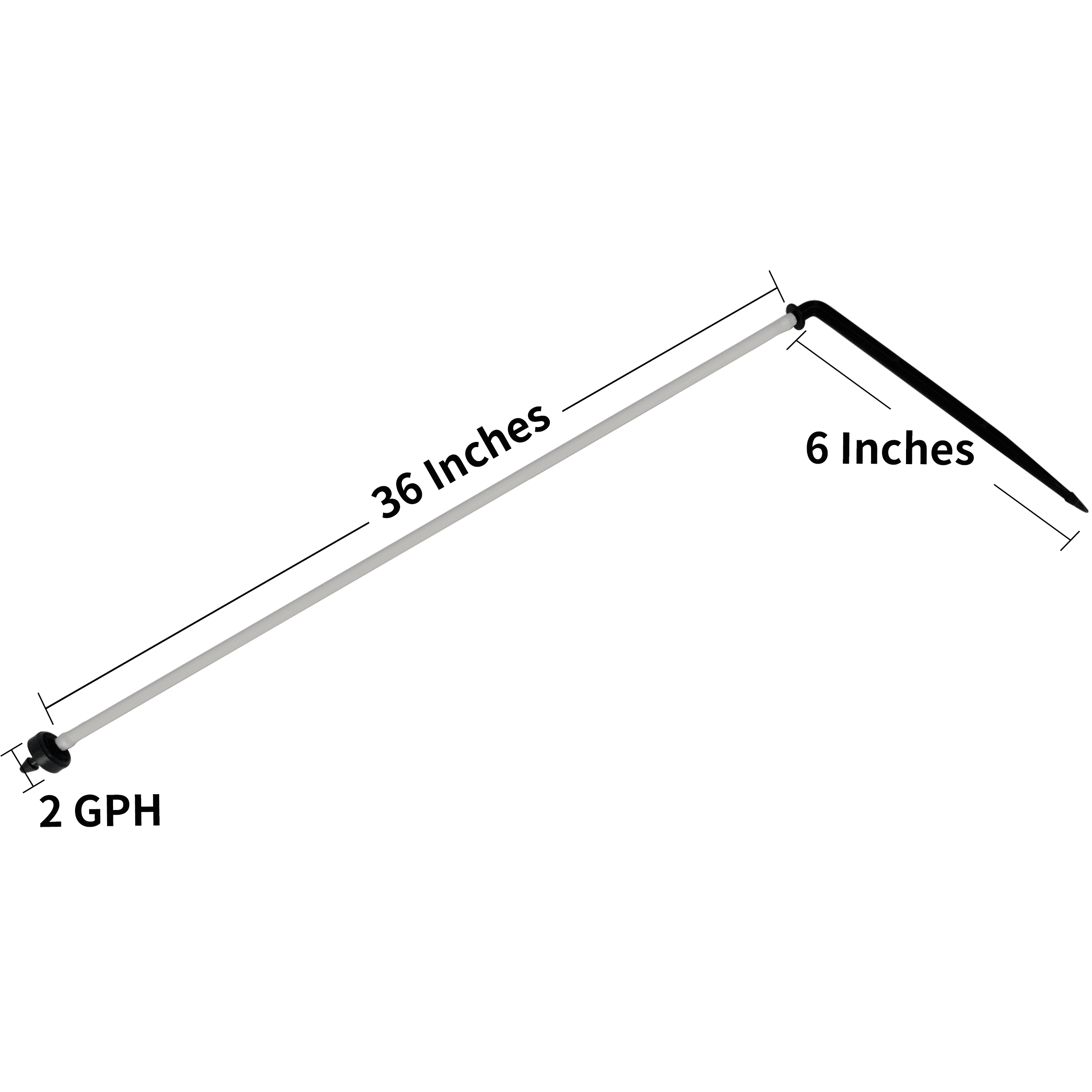 Netafim Automatic Irrigation 36-in Dripper Stake Assembly, 2 GPH, Bundle of 25 (White)