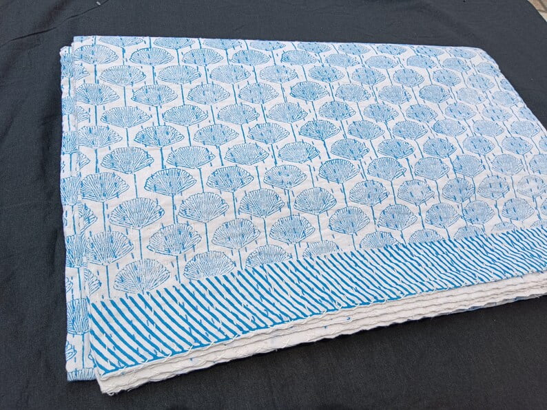 A And E Textiles House Fabric Collection Embracing Heritage, Enhancing Comfort Hand Stitch Kantha Work Quilts, Twin - Breathable