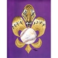 thumbnail image 1 of 11 x 15 Po Tigre Fleur de lis Drapeau Taille de Jardin de Baseball, 1 of 1