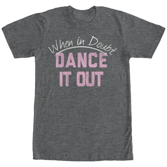 Women's CHIN UP When in Doubt Dance it Out Boyfriend Graphic Tee Charcoal Heather Small