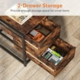 thumbnail image 5 of 55 Inch Computer Desk with 2 Drawers and Storage Shelves, Rustic Office Desk with Hutch, Study Writing Gaming Table Laptop Workstation for Home Office (Brown), 5 of 7