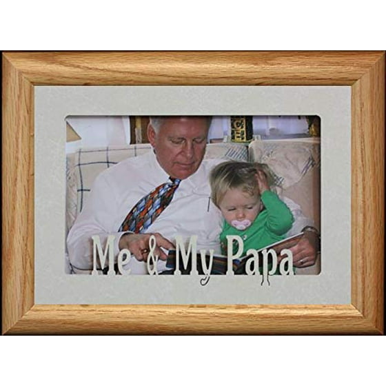 Me My Papa Landscape Picture Frame Holds A 4x6 Or Cropped 5x7 Photo Black