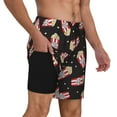 thumbnail image 3 of Picia Popcorn pattern Mens Swim Trunks with Compression Liner Stretch Beach Shorts Quick Dry with Zipper Pockets No-Chafing Board Shorts-, 3 of 9