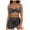Black, variant on Women's 3 Piece Bikini Set Floral Print Wireless Swimsuit with Beach Skirt (Green, M)