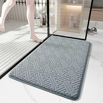 sruoe Bath Mat Rugs, Bath Mats for Bathroom Floor, Extra Absorbent Quick Dry Bathroom Mats, Washable Bath Rugs and Mats, Bath Carpet for Shower, Polyester, Dark Grey