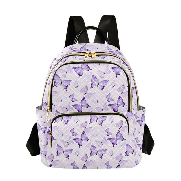 Fashion backpack Purple Butterflies quilted backpack women travel backpack suitable for travel sports