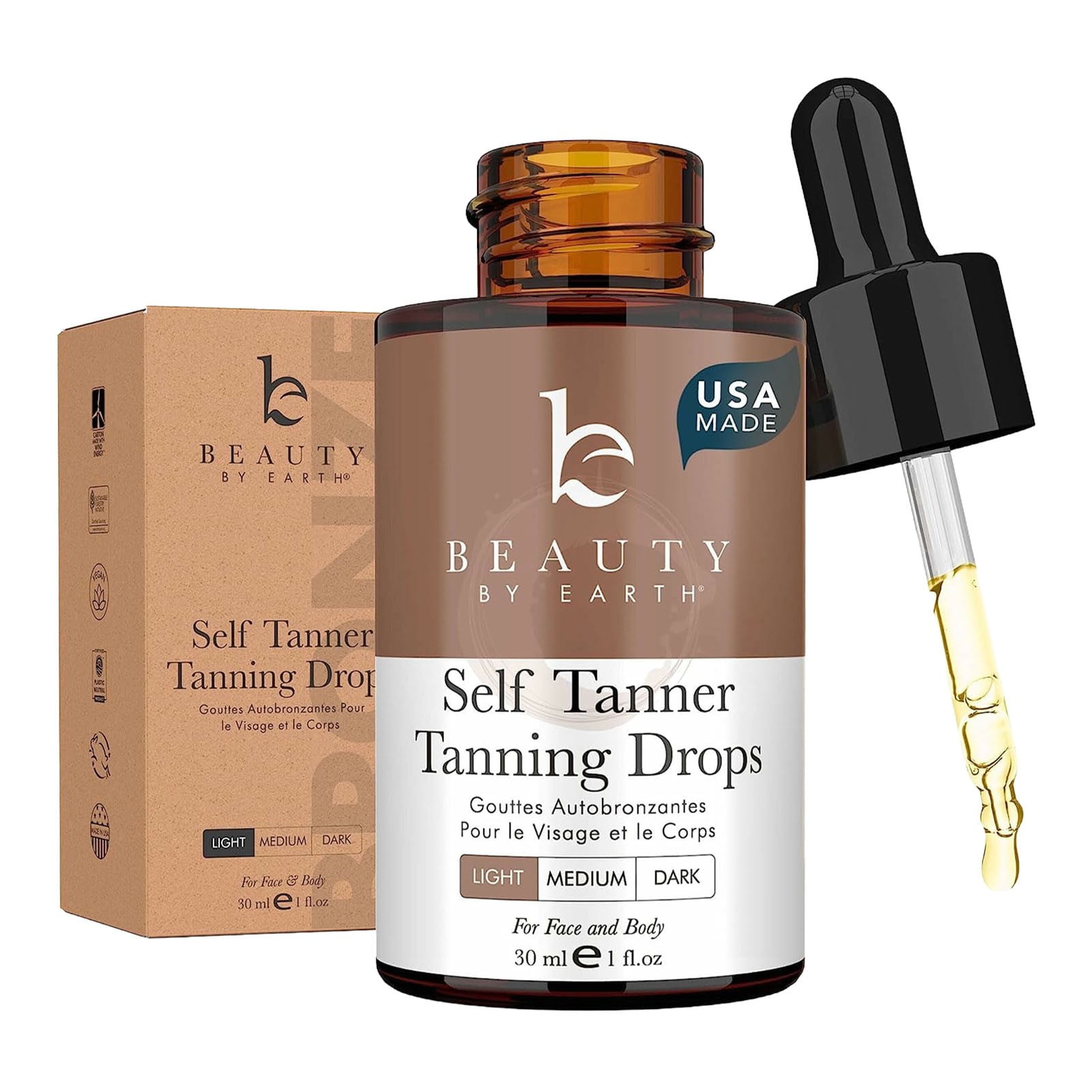 Beauty by Earth Self Tanning Drops - Natural & Organic Ingredients