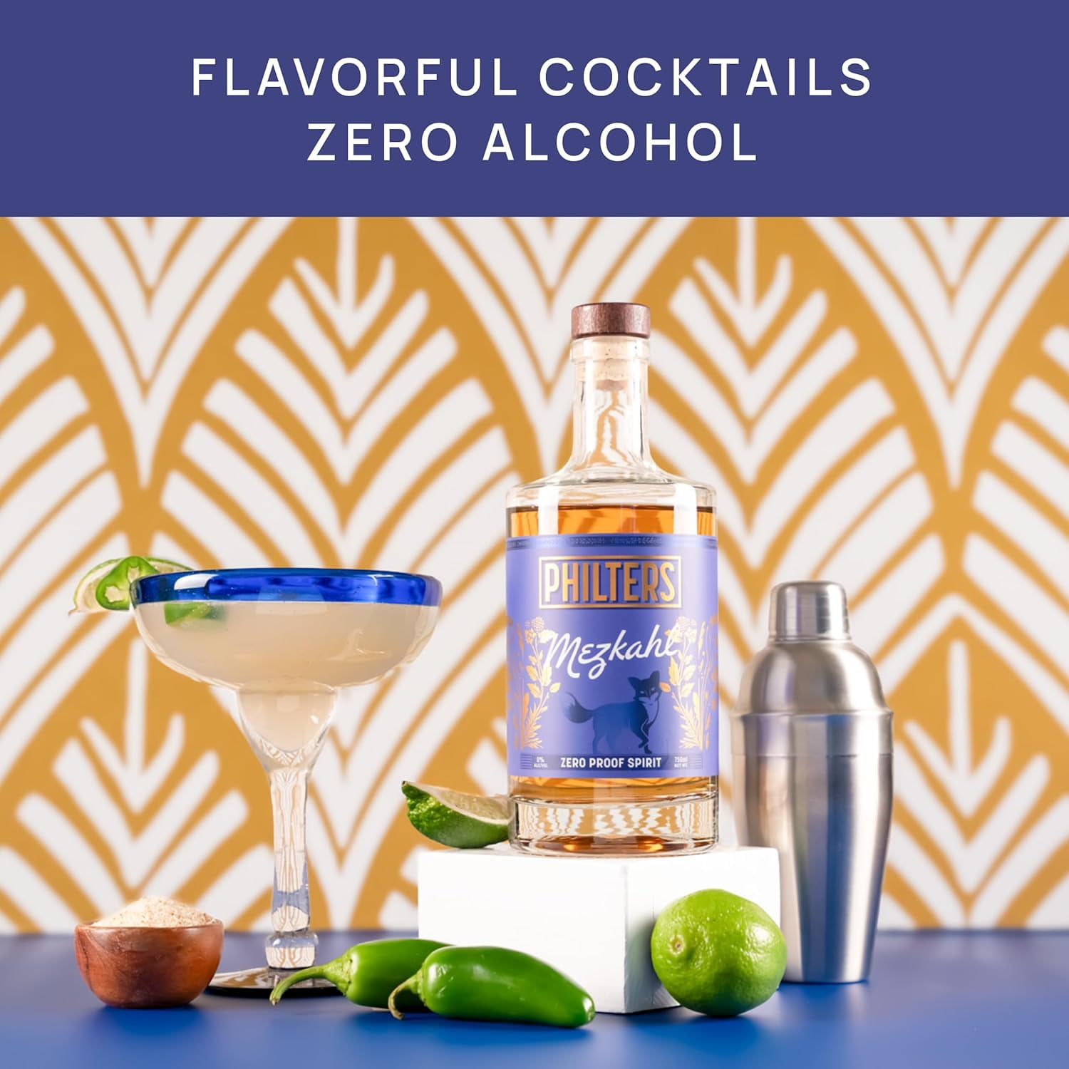 Philters Non-Alcoholic Mezkahl, Zero Proof Mezcal Spirit, Alternative Drink, Natural Flavors, 25 Fl Oz
