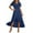 Navy-Womens Summer Dresses, variant on Plus Size Dresses for Women Solid V Neck Short Sleeve Dress High Waist Handkerchief Hem Maxi Dress Summer Casual Beach Dresses