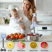 LINKChef Immersion Blender, 1000W 20-Speed 5-in-1 Immersion Hand Blender with Turbo Mode, Scratch-Resistant Stick Blender for Baby Food Processor & Chopper(Blue)