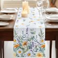 thumbnail image 3 of Table Runners 70 Inches Long Dress Scarves, Floral Eucalyptus Leaves Farmhouse Coffee/Dining/Kitchen Table Decor, Holiday Table Runner, Daisy Summer Botanical Watercolor 13x70 Inch, 3 of 9