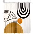 thumbnail image 6 of Boho Mid Century Shower Curtain for Bathroom 72Wx72H Inch Modern Abstract Geometric Cute Sun Minimalist Aesthetic Semicircle Neutral Bath Accessories Fabric Waterproof Polyester 12 Pack Hooks, 6 of 6