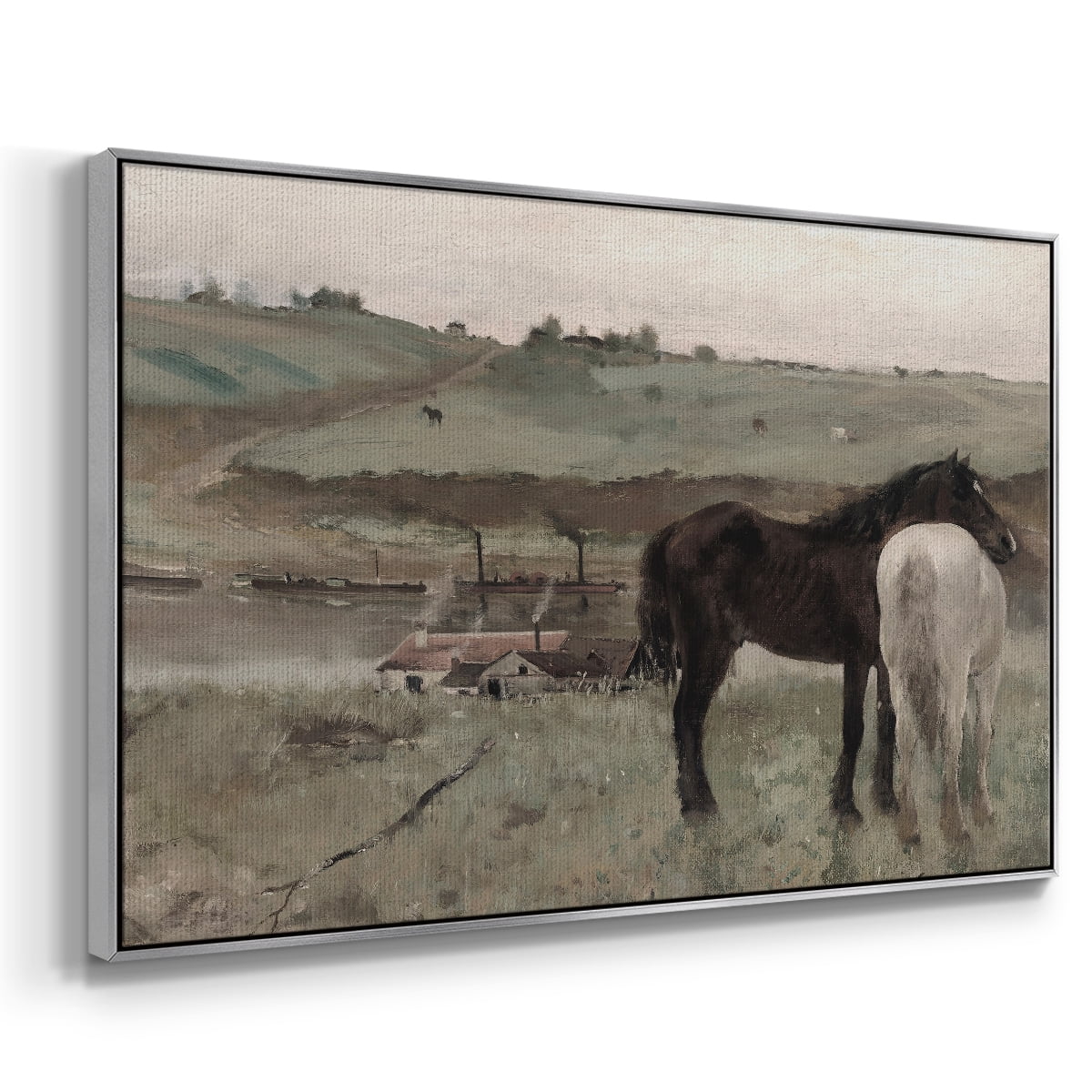 Vintage Animal Print-XV By Wexford Home Framed in Silver Wood Gallery Wrapped Canvas 25 in. x 37 in.
