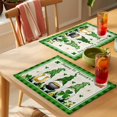 thumbnail image 4 of St. Patrick's Day Placemats Set of 4 Green Hat Gnome Lucky Shamrock Coin Linen Texture Green Plaid Heat Insulation Washable Place Mats, Non-Slip Table Mats for Dining Table Kitchen,13x19 Inch, 4 of 9