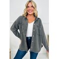 thumbnail image 5 of Women's Medium Grey Mineral Wash Shacket with Chest Pockets – Casual Daily Layering | XL, 5 of 8