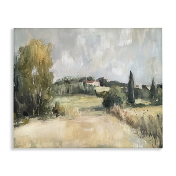 Stupell Industries Hill Top House Landscape Landscape & Nature Painting Wrapped Canvas Canvas Art Print Wall Art, 20 x 16