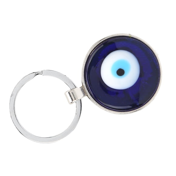 Llavero colgante con diseño de ojo azul turco, cuentas redondas, adornos para hombres y mujeres, bolso de decoración, regalo