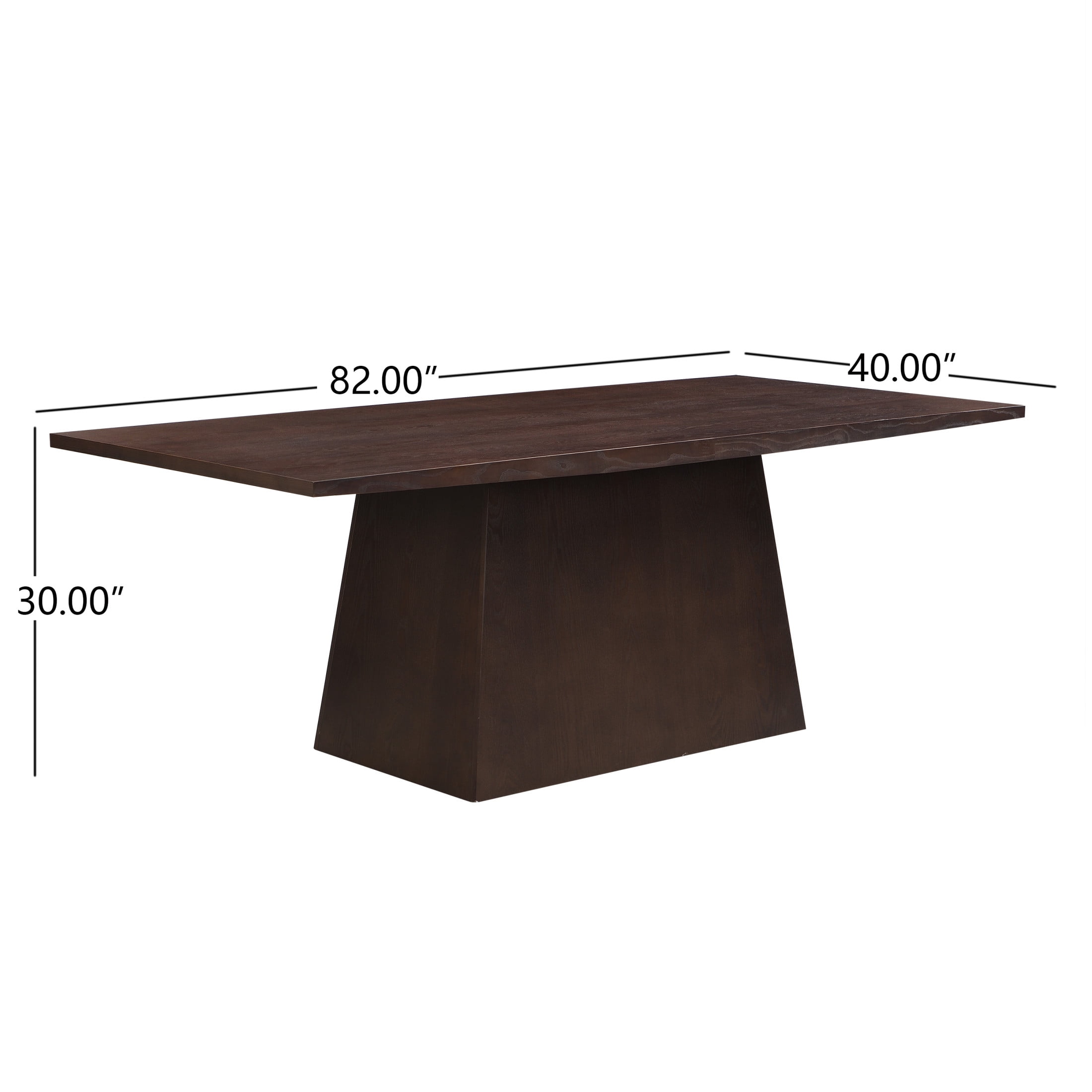 Christopher Knight Home 82" Pedestal Dining Table, Rectangular Seats 6-8, Solid Wood & MDF, Espresso