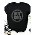 thumbnail image 3 of Lovelywholesale Women's Plus Size Rhinestone But God Letter Print T-shirt S-5XL, 3 of 4