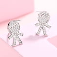 thumbnail image 1 of Sterling Silver Ladies Swarovski Crystal Children Stud Earrings, 1 of 1