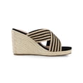 thumbnail image 3 of BLISSFUL STEP Women's Crisscross Strap Platform Slide Wedges Sandals Black 8.5, 3 of 8