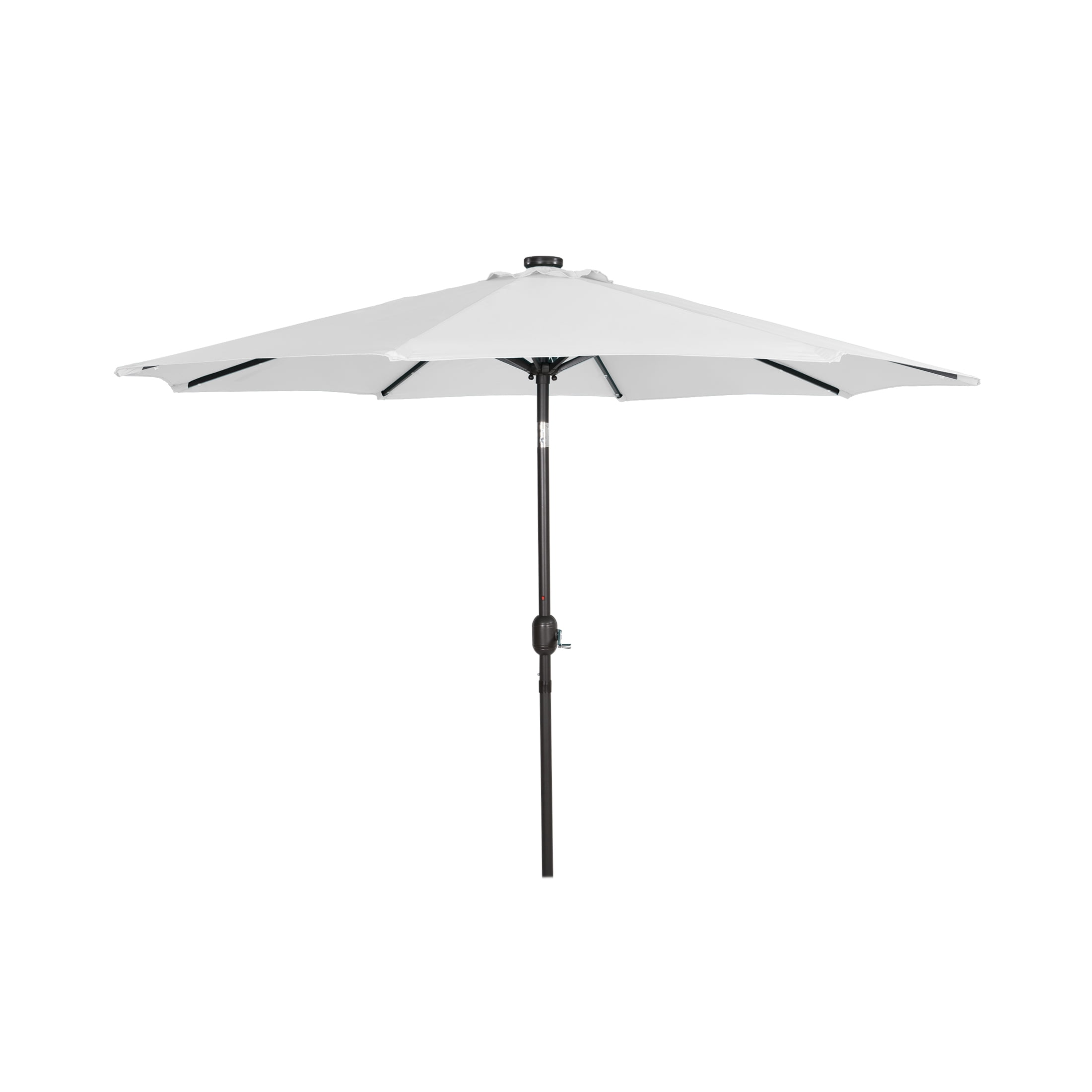 9 ft Patio Solar LED Market Umbrella with Square Concrete Base, White