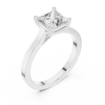 thumbnail image 2 of Zuwelria 1.00 Carat Beautiful Princess Cut | D/VVS1 Moissanite Diamond Engagement Ring - Solitaire Bridal Ring - Promise Ring | 18K White Gold Over Sterling Silver | D/VVS1 Size 5, 2 of 8