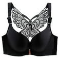 thumbnail image 5 of Aofany Women's Sexy Plus Size Wire Free Bra Solid ColorPush Up Front Close Butterfly Backless Breathable Lingerie, 5 of 8