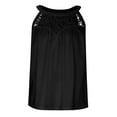 thumbnail image 5 of Samickarr Plus Size Summer Tops For Women Tops Dressy Casual Women Casual Tank Loose Solid Sleeveless Round Neck Lace T-Shirt Halter Tops Sleeveless Shirts Pleated Workout Tops For Women, 5 of 9