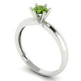 thumbnail image 2 of 0.5 ct Round Cut Natural Peridot Solitaire Engagement Ring for Women in 18K White Gold, 2 of 5