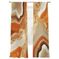 thumbnail image 2 of Orange Marble Sheer Curtains 84 Inches Long 2 Panels Abstract Art Watercolor Crystal Watermark Light Filtering Semi Sheer Window Curtains Drapes for Bedroom Living Room 52"x84", 2 of 7