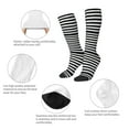 thumbnail image 6 of Fotbe Black And White Stripes print Women's Men's Novelty Crew Socks Cotton Socks Knee High Socks for Walking,Running,Nurses,Pregnancy, 6 of 9