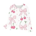 thumbnail image 4 of WRKEKC Chemises à Manches Longues pour Filles, T-Shirts à Manches Longues pour Filles, Chandail à Manches Longues avec Imprimé Fraise pour Garçons et Filles, Hauts/chemises à Col Rond, 4 of 6