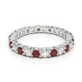 thumbnail image 4 of Silver Garnet Ring, Full Eternity Band Round 3mm Garnet Gemstone 925 Sterling Silver Women Wedding Ring, Alternate Style Stackable Ring_12, 4 of 5