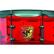 SJC Josh Dun Torch Snare Drum 6.5x14 Red Acrylic Shell Black Hardware