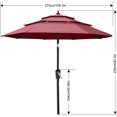 thumbnail image 4 of ABCCANOPY 9FT 3 Tiers Patio Umbrella With Crank Handle, Burgundy, 4 of 6
