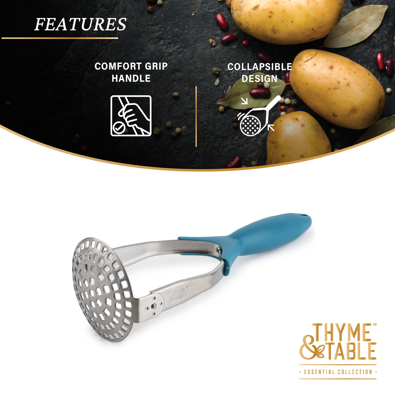 Thyme & Table Stainless Steel Potato Masher