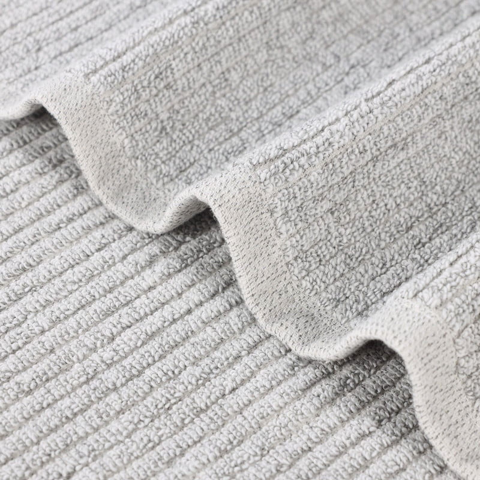 Superior Destin Viscose 8 Piece Cotton Blend Towel Set, Medium Weight Soft Towels, Platinum