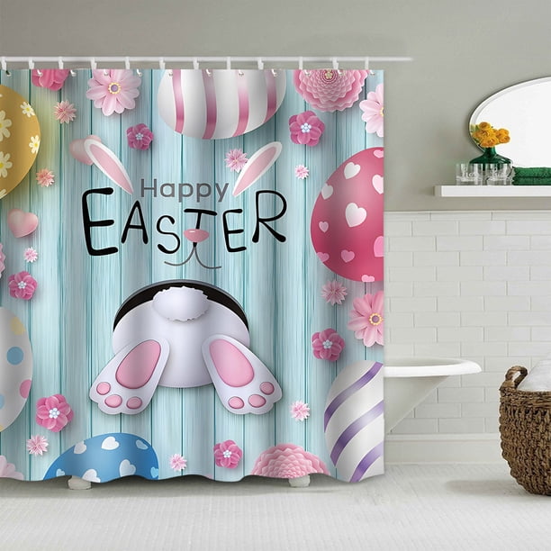 CaiYueKe Waterproof Shower Curtain Bathroom Decor Fabric Partition with Hooks Digital Printing Modern Washable Polyester Bath Curtain for Home Decor Bathroom Accessories Water Resistant Shower Liner