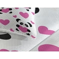 thumbnail image 2 of Ambesonne Cartoon Quilted Coverlet 2 Pcs, Love Pandas Hearts, Twin Size, Fuchsia Black White, 2 of 3