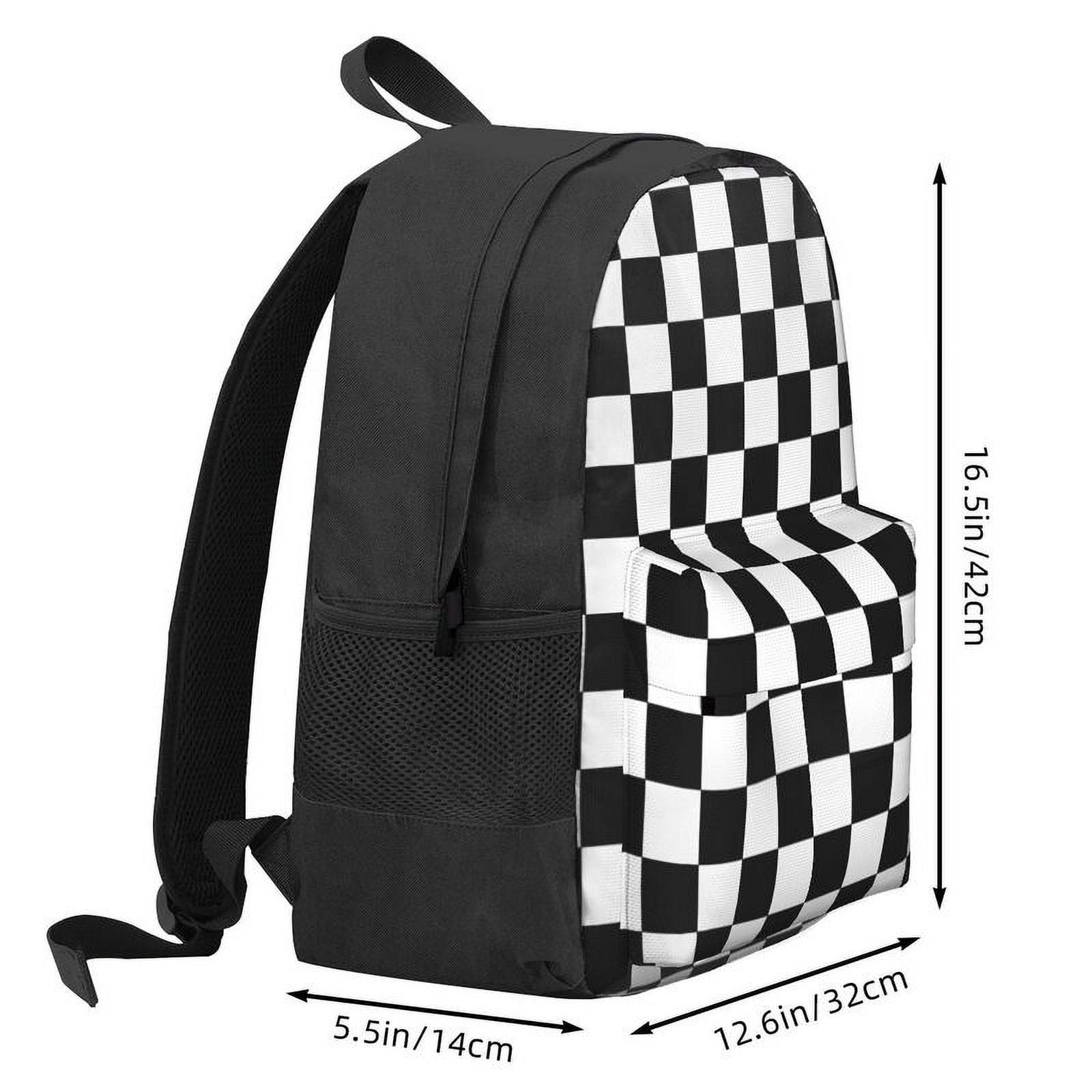 NEEF Black & White Checkered Daily School Backpack Amazon.com: MCWTH Checkered School Backpack for Girls Women  main image 2