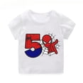 thumbnail image 5 of Camiseta de algodón de manga corta para niños, nueva camiseta de SpiderMan para cumpleaños de niñas de 2, 3, 4, 5, 6, 7 y 8 años, camiseta para bebé de SpiderMan, ropa para niños, 5 of 5