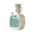thumbnail image 2 of Portable Nano Spray Cooling Fan,Cute Fox Shaped SmallUSB Rechargeable Fan with 3 Speed,2 In 1 Mist Humidifier Desk Fan with Water Tank for Dorm Home Office(Green), 2 of 9