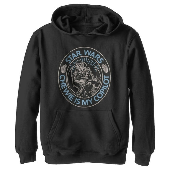 Boy's Star Wars: The Rise of Skywalker Chewie Copilot Pull Over Hoodie Black Small