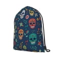thumbnail image 2 of XMXT Unisex Drawstring Backpack for Women Men, Colorful Skull Patterns Waterproof Gym Bag String Bags for Shopping Sport Travel, m, 2 of 8