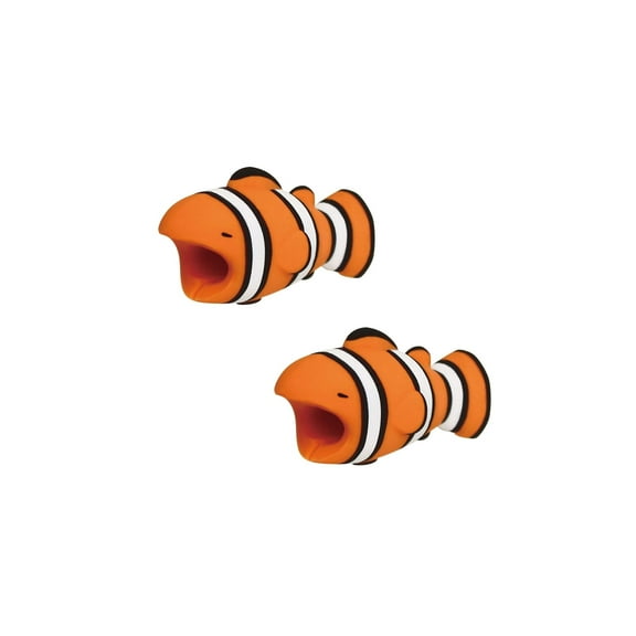 iPhone & Android Cable Protectors Animal Biters - 2pk Clown Fish
