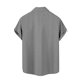 thumbnail image 5 of Blusa y camisa de manga corta con cuello vuelto y botones para hombre, estilo cárdigan vertical de manga corta con cuello vuelto y bolsillo, blusa de poliéster para hombre, 5 of 5