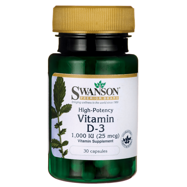 Swanson Vitamin D3 High Potency 1,000 Iu 30 Caps