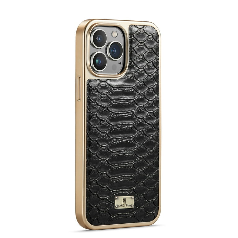 iPhone 12 / 12 Pro Case Made With PU Leather and TPU - Black