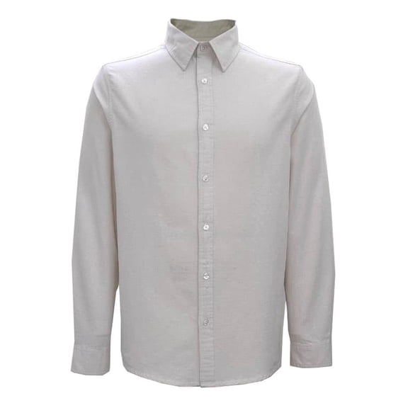 Camisa George Para Hombre Manga Larga Tipo Lino Talla EG Crudo
